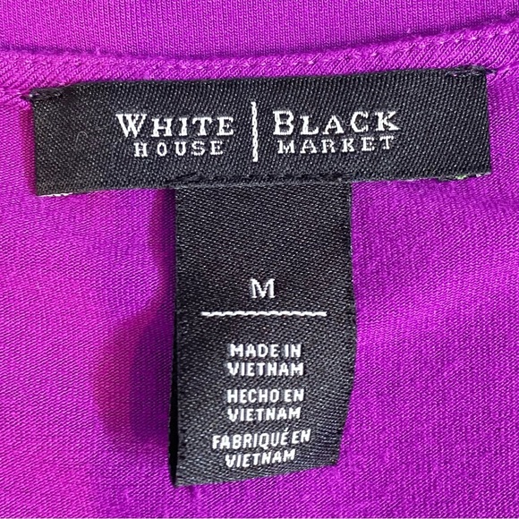 White House Black Market Women's size medium  Purple Ruched Cut Out Tank Top - Picture 6 of 7